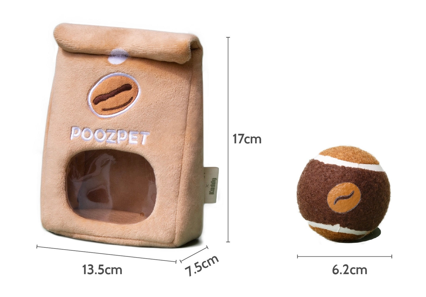 Poozpet coffee bean tennis ball | 咖啡豆网球玩具