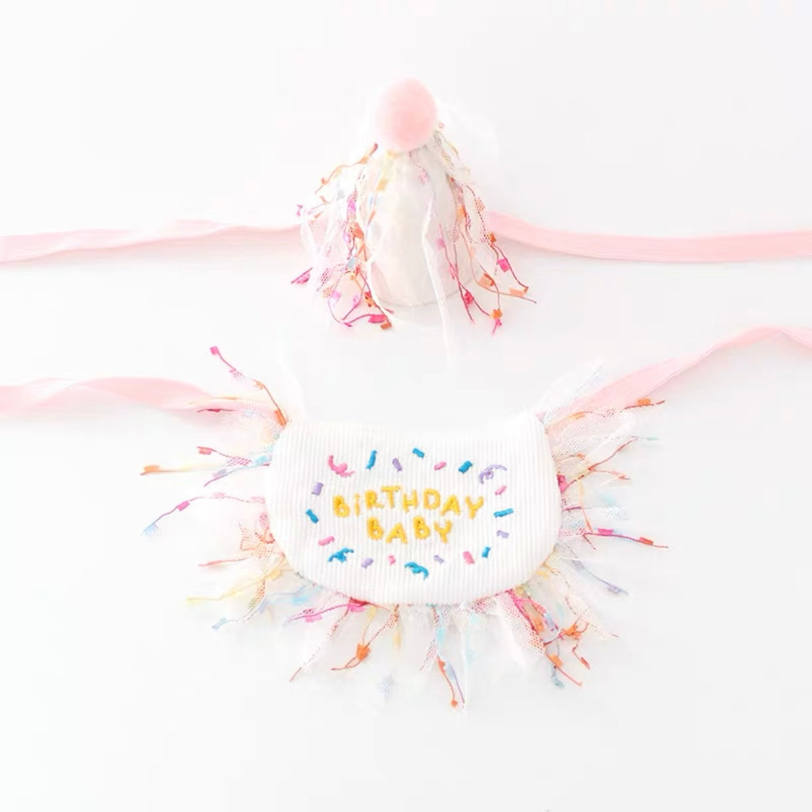 Pet Birthday Hat & Bib Set | 宠物生日帽 & 围兜