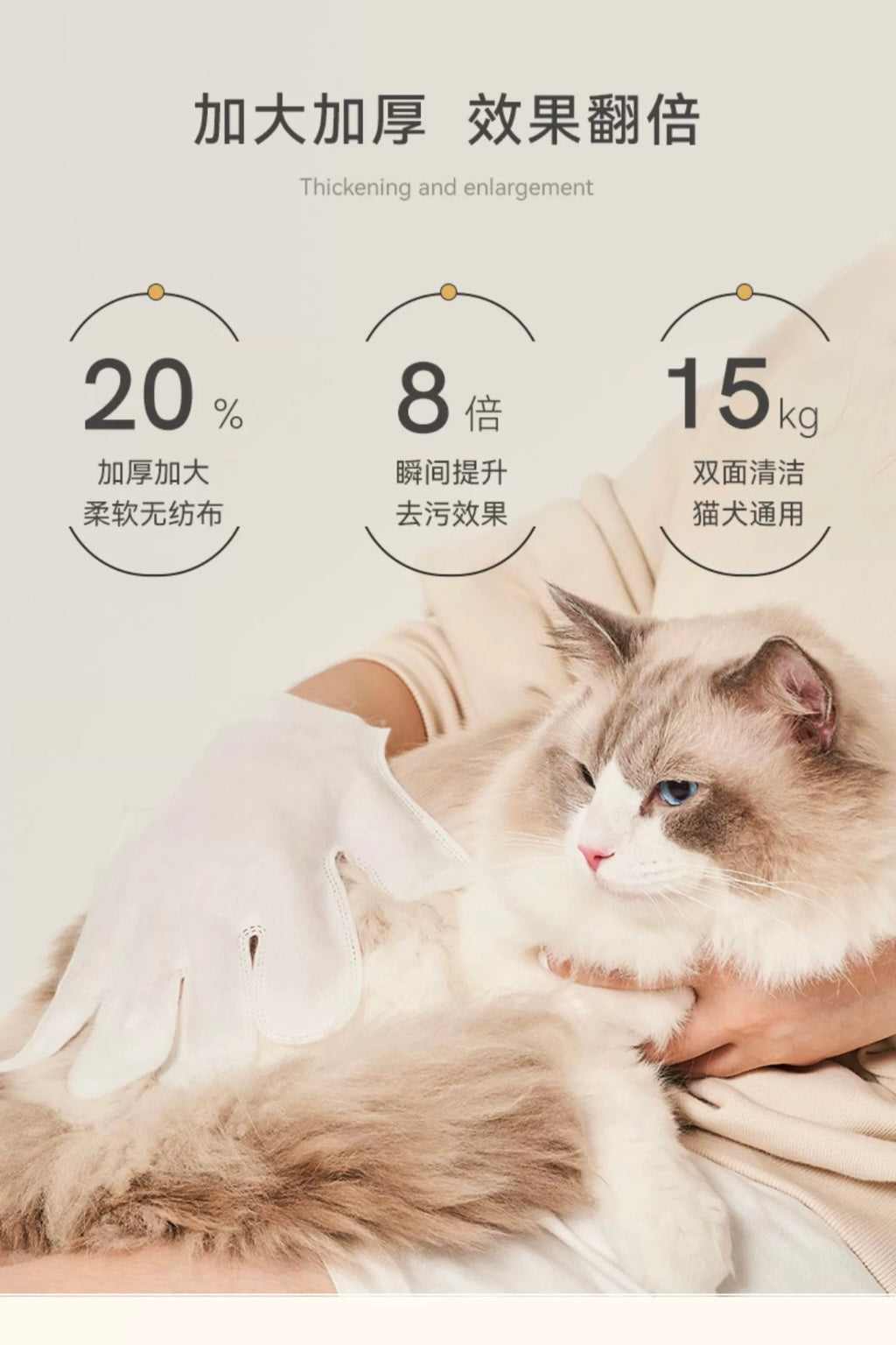 AMO PETRIC No-Washing SPA Glove | 阿默蓝丝柏宠物免洗手套湿巾