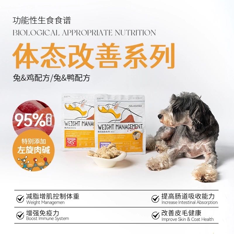 Noloop诺洛 Freeze-Dried Raw for dogs Weight Management 425g | 全价功能性主食狗冻干 体态改善系列 425g