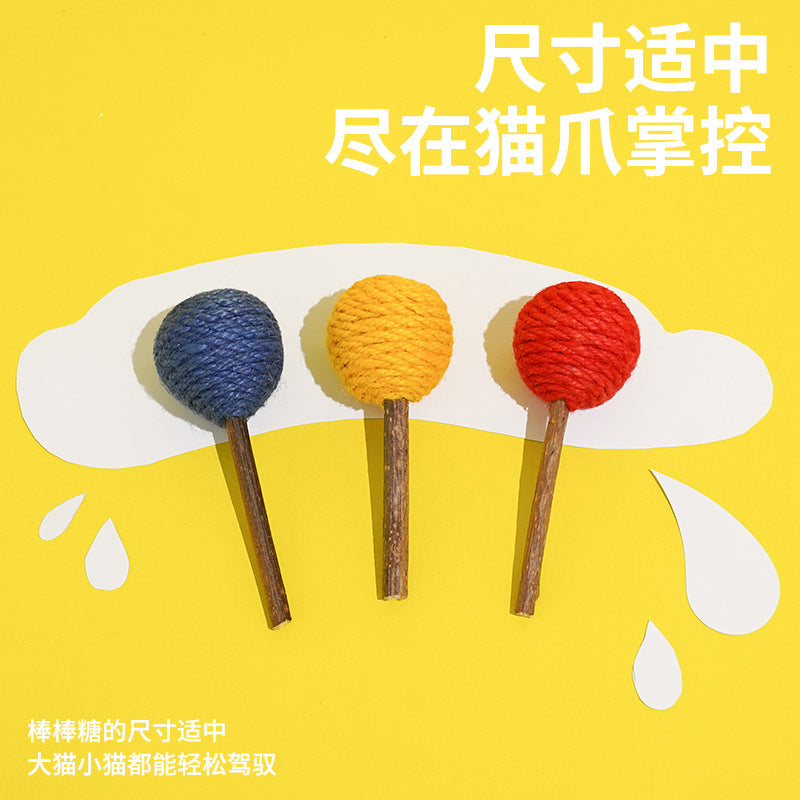 ZEZE Catnip Silver-vine Sisal Lollipop Toy 3 pk | 木天蓼棒棒糖玩具