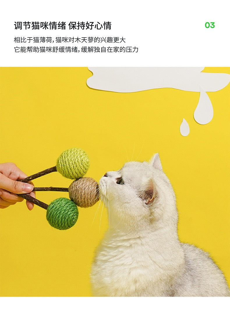 ZEZE Catnip Silver-vine Sisal Lollipop Toy 3 pk | 木天蓼棒棒糖玩具